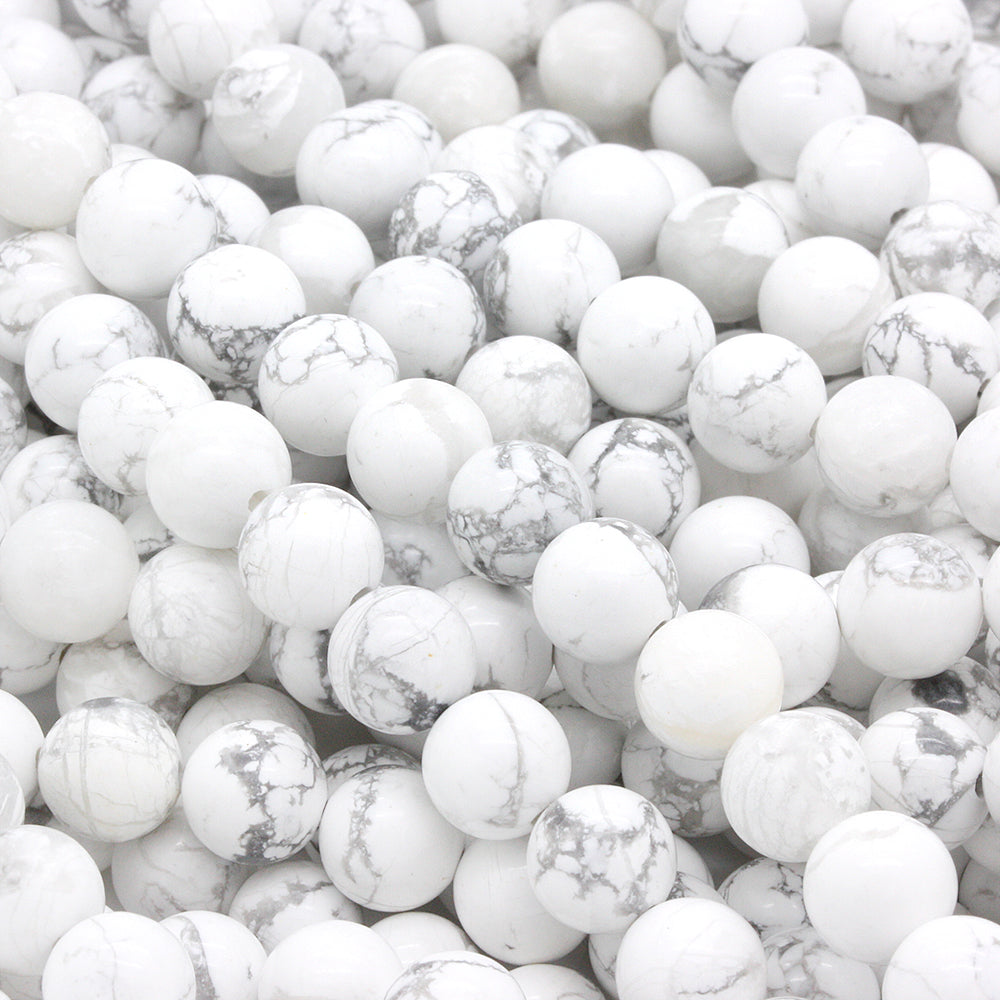 Howlite Round Beads 8mm - 35cm Strand