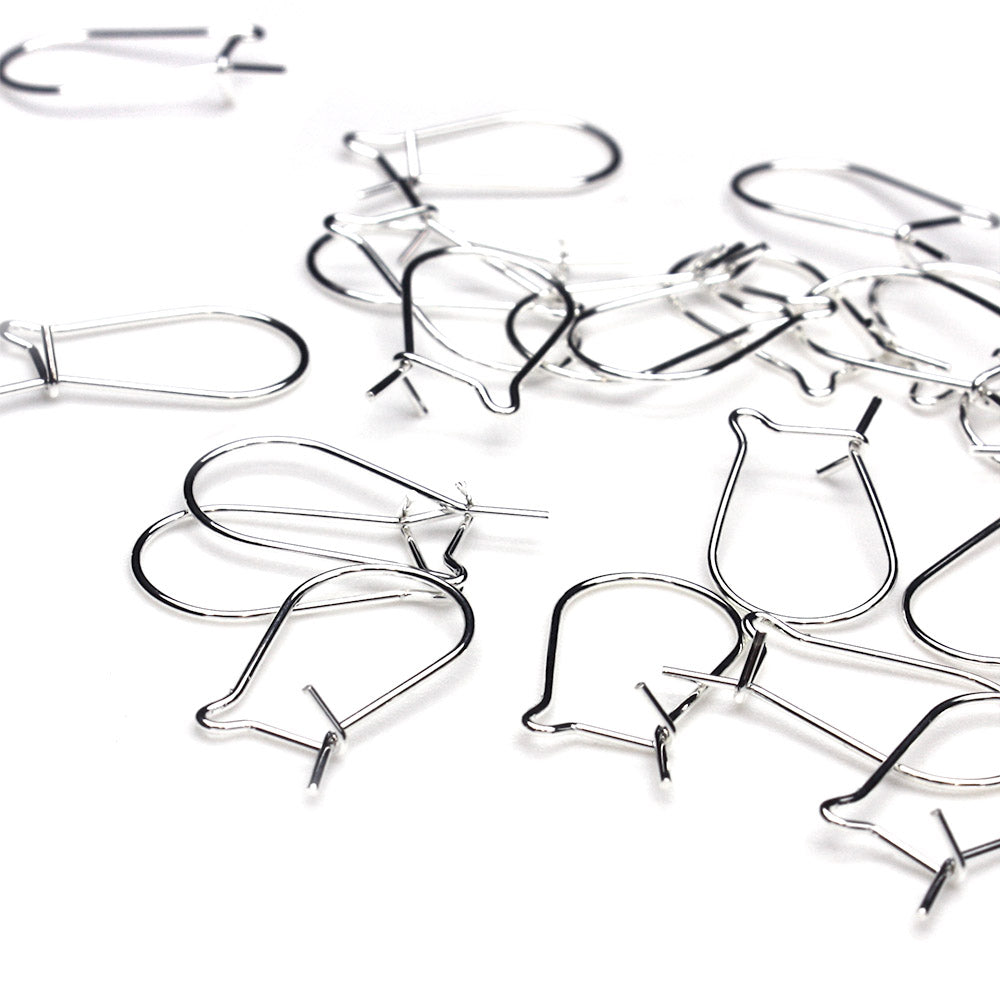 Kidney Wire Silver Plated Metal 10x15mm-Pack of 8