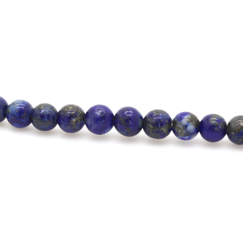 Natural Lapis Lazuli Smooth Round Beads 4mm - Strand of 35cm