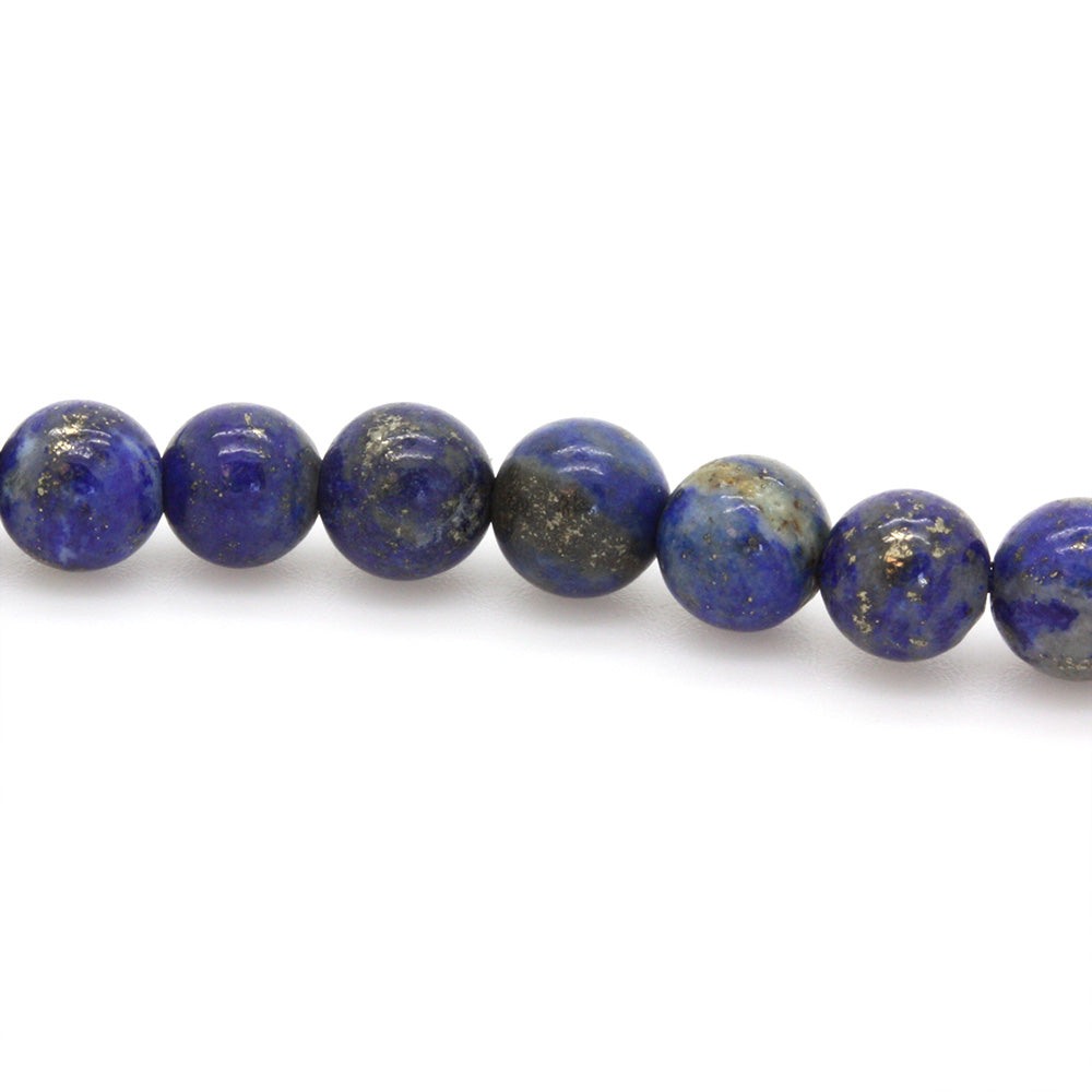 Natural Lapis Lazuli Smooth Round Beads 6mm - Strand of 35cm