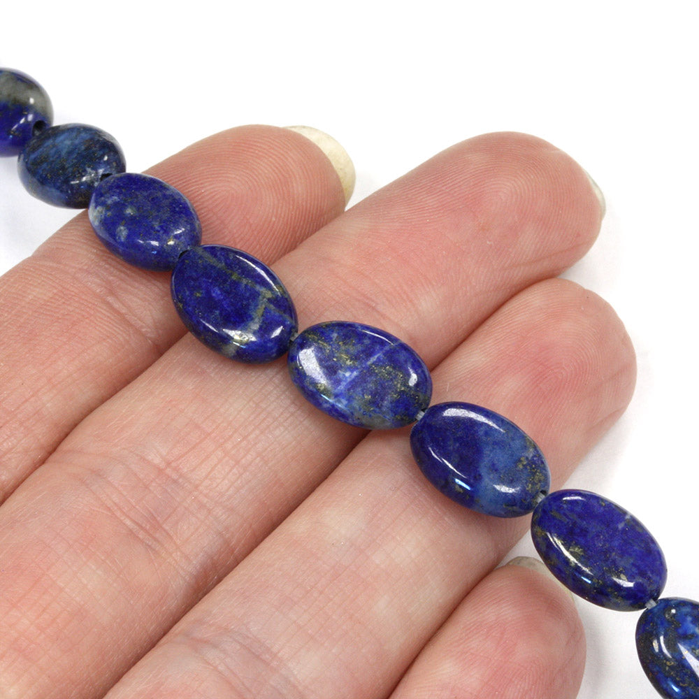 Natural Lapis Lazuli Oval Beads 8x12mm - Strand of 35cm