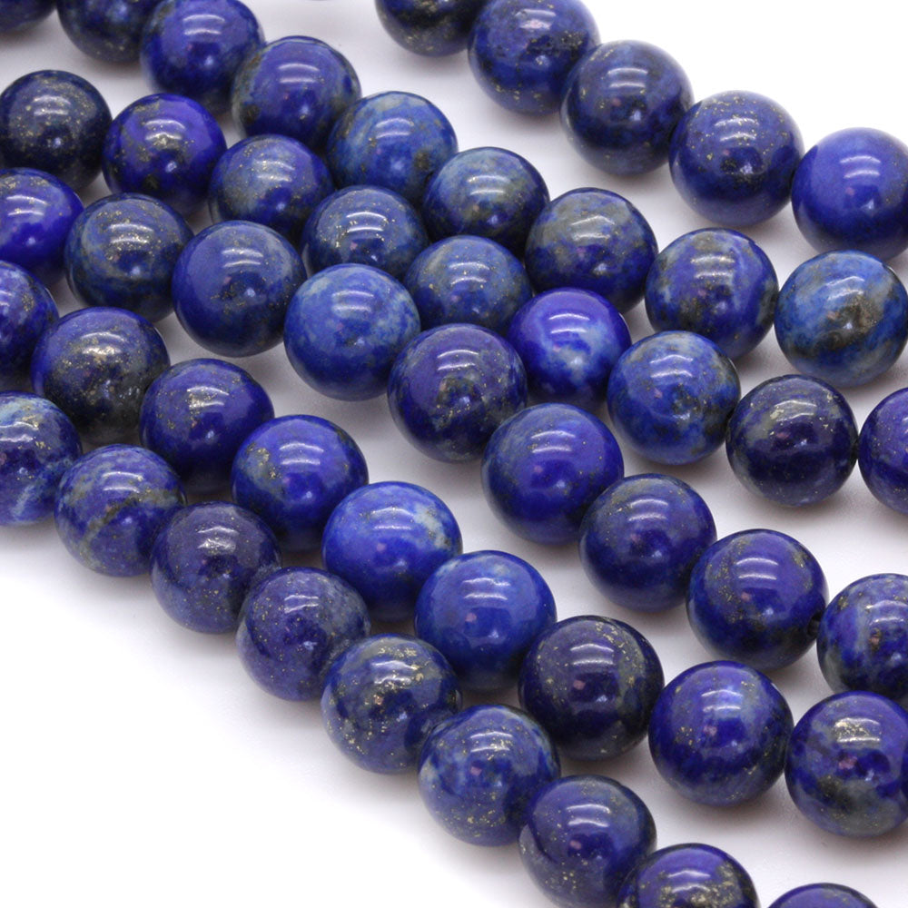 Natural Lapis Lazuli Smooth Round Beads 8mm - Strand of 35cm