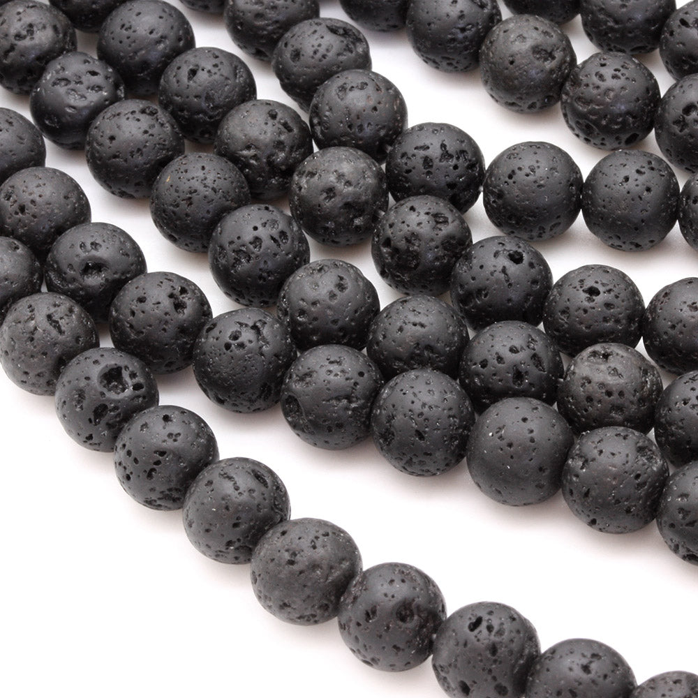 Lava Stone 8mm Round - 35cm Strand