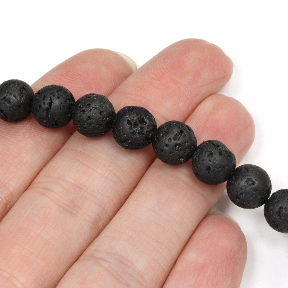 Lava Stone 8mm Round - 35cm Strand