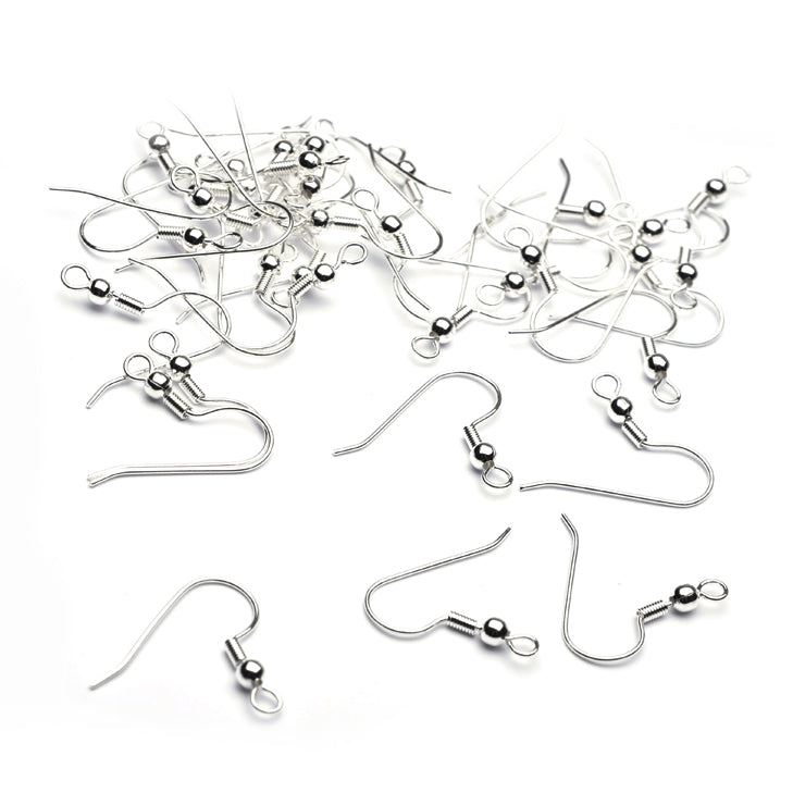 Long Ballwire Silver Plated Metal 25x20mm-Pack of 6