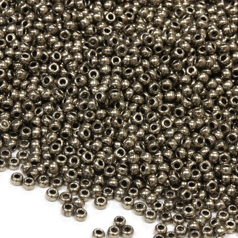 Czech Metallic Black Rocaille/Seed 11/0-Pack of 3g