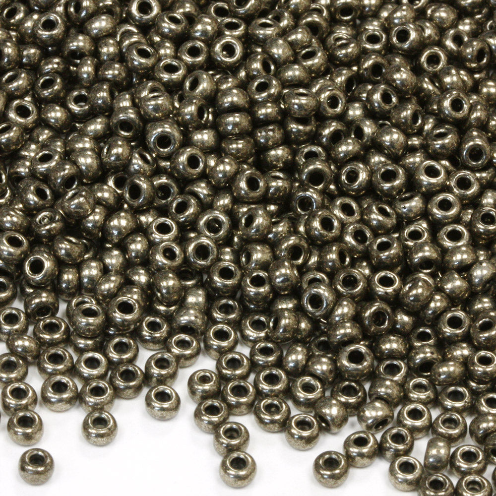 Czech Metallic Black Rocaille/Seed 8/0-Pack of 3g