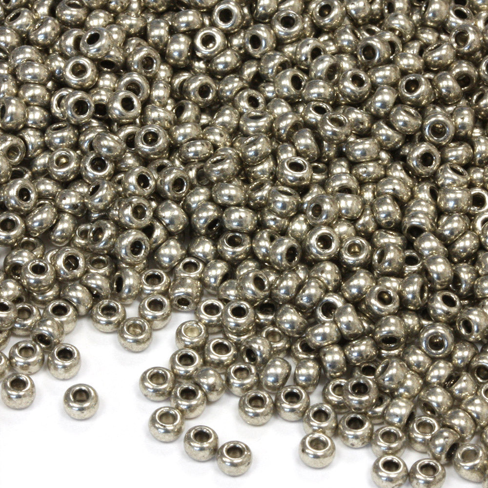 Czech Metallic Grey Rocaille/Seed 8/0-Pack of 50g