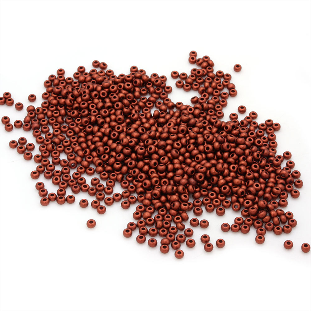 Czech Matte Metallic Red Gold Rocaille/Seed 8/0 - Pack of 3g