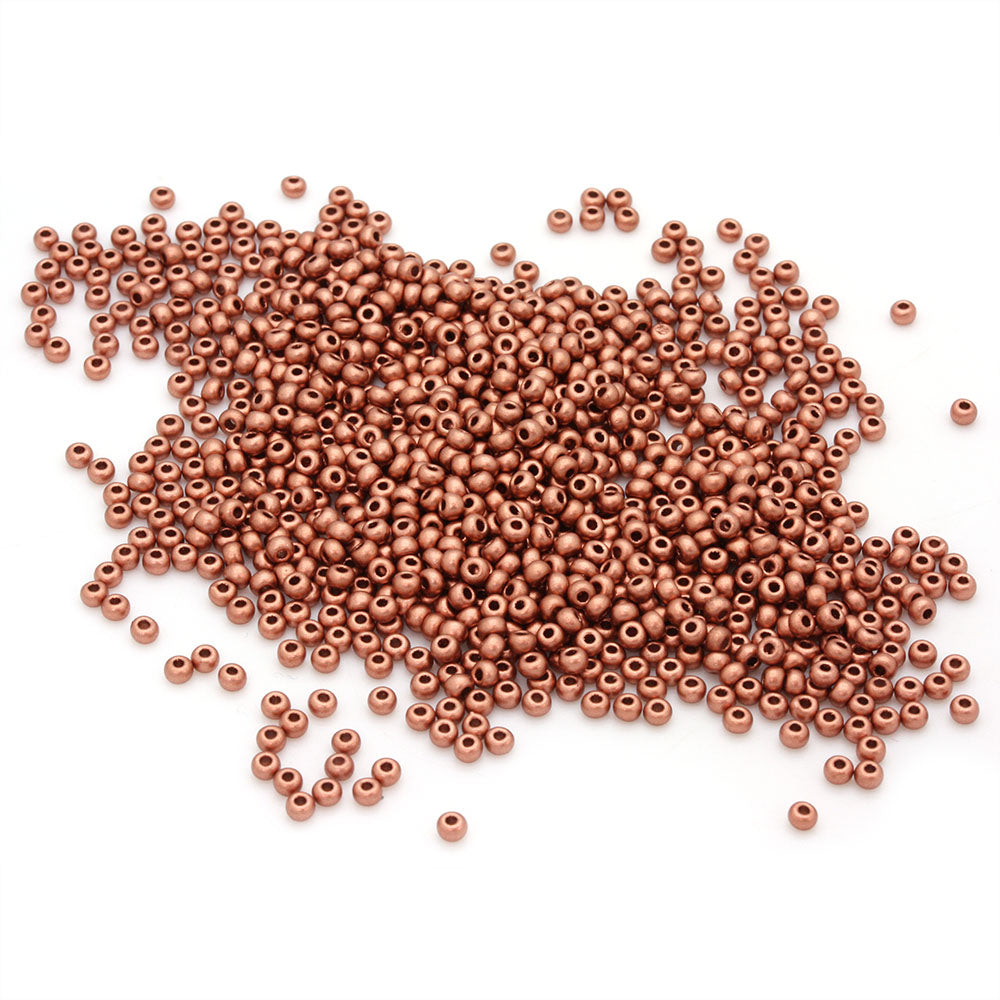 Czech Matte Metallic Copper Rocaille/Seed 8/0 - Pack of 50g