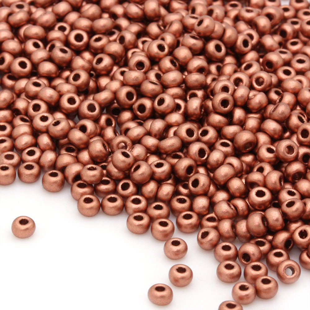 Czech Matte Metallic Copper Rocaille/Seed 8/0 - Pack of 3g