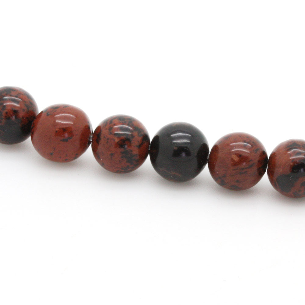 Mahogany Obsidian Round Beads 8mm - String of 35cm