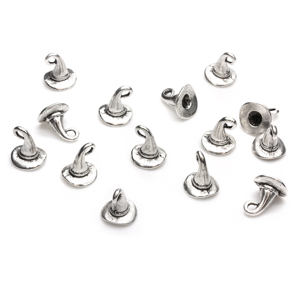 Plain Hat Antique Silver 11x11mm - Pack of 50