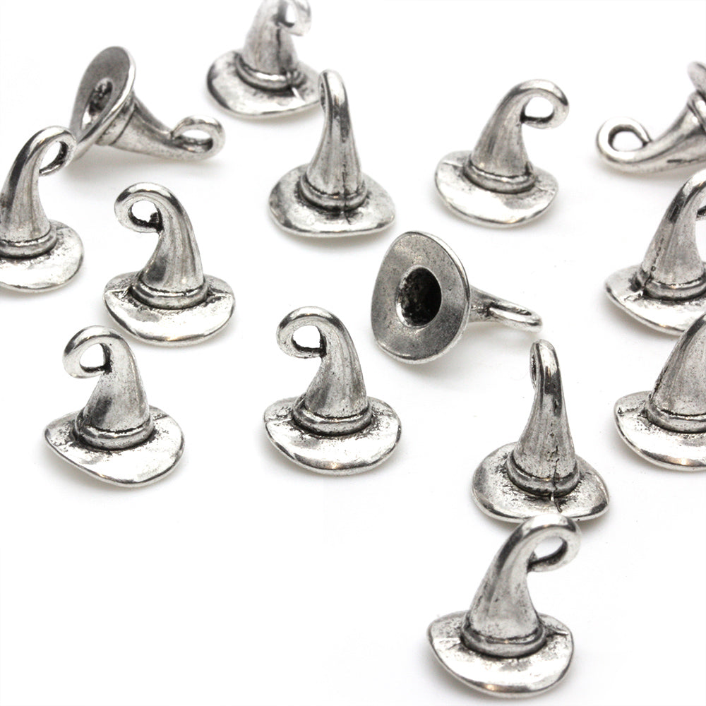 Plain Hat Antique Silver 11x11mm - Pack of 50