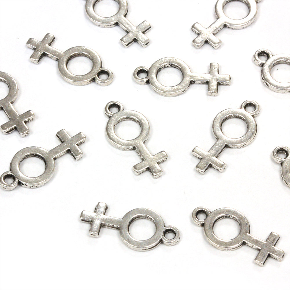 Female Symbol Charm Antique Silver 9x15mm - Pack of 50