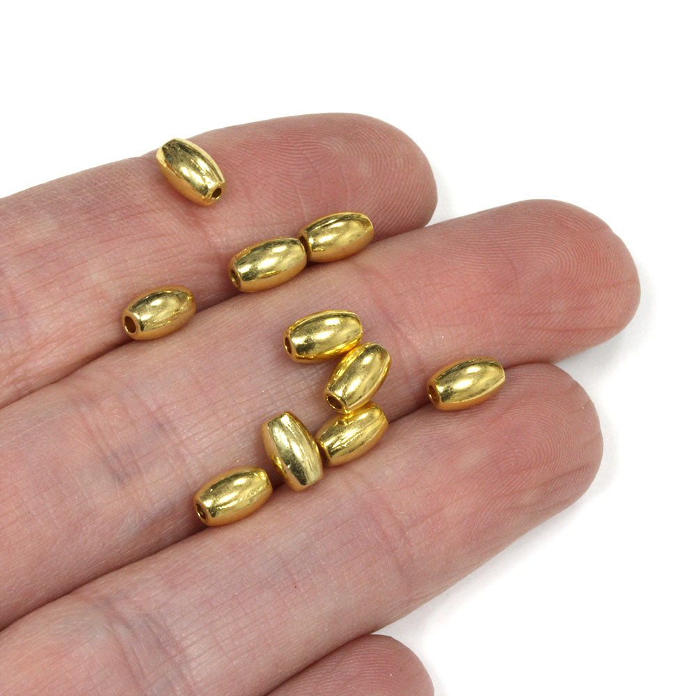 Small Oval Spacer Bead Gold Plated 4x6mm - Pack of 150