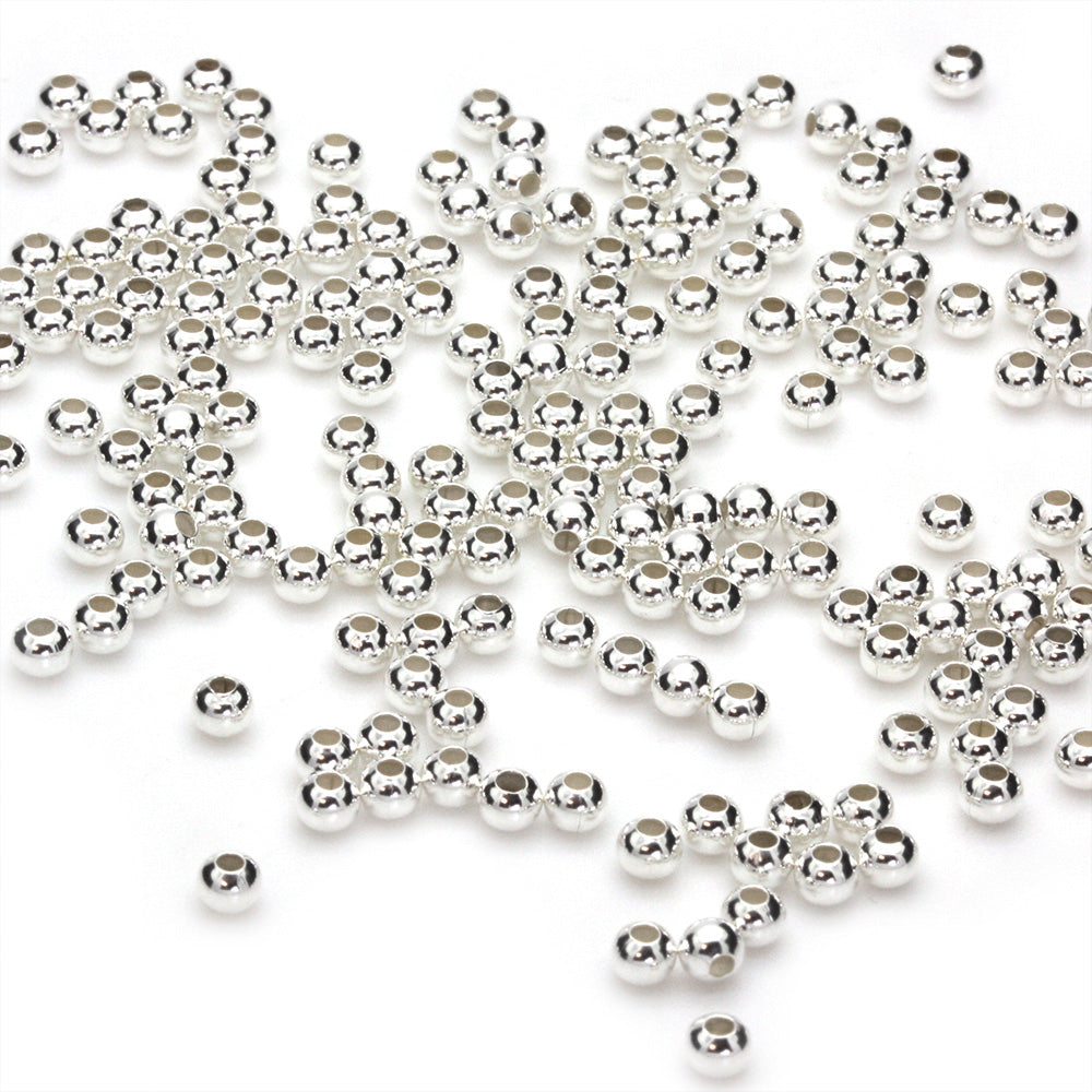 Silver Plated Brass Round 3mm-Pack of 500