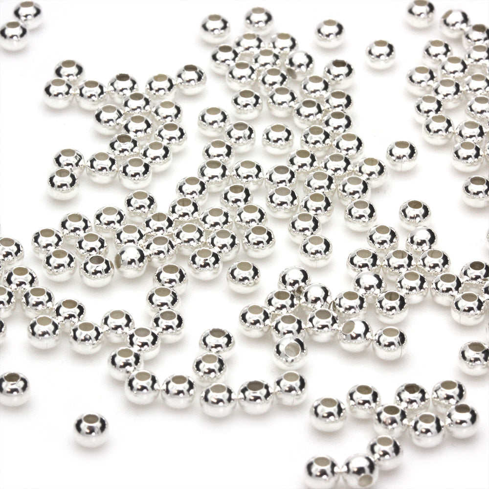 Silver Plated Brass Round 3mm - Pack of 20