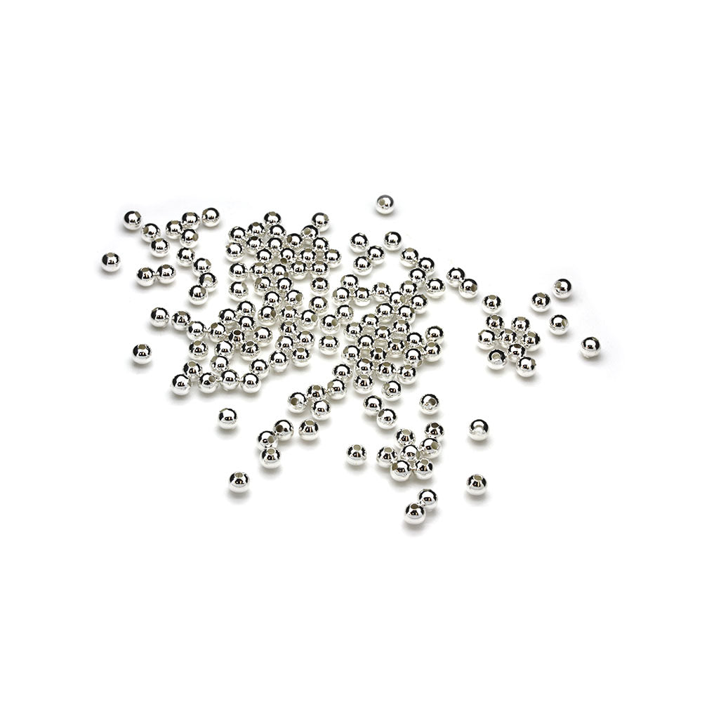 Silver Plated Brass Round 5mm - Pack of 8