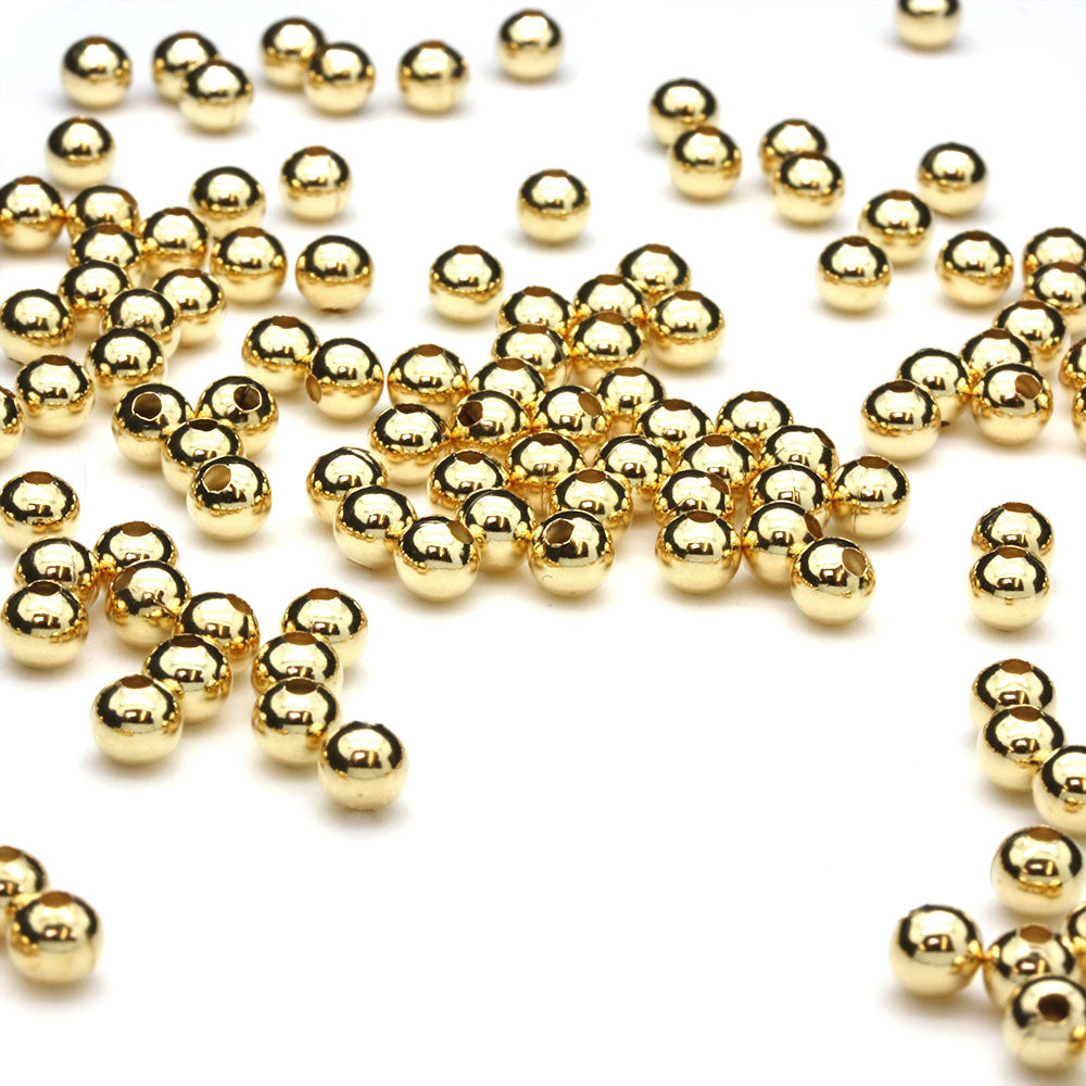 Gold Plated Brass Round 5mm - Pack of 8