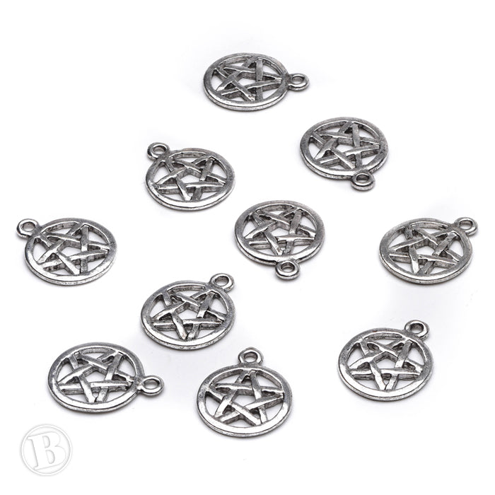 Pentagram Antique Silver 16.5mm - Pack of 20