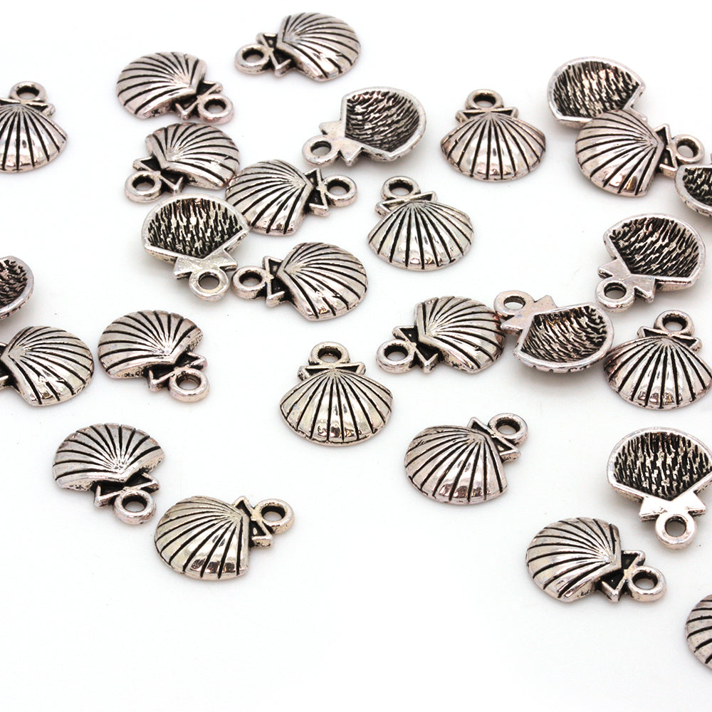 Shell Antique Silver 10x13mm - Pack of 50