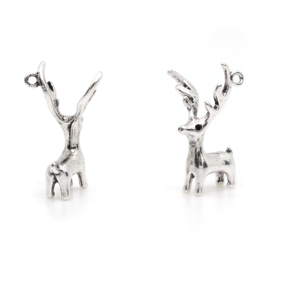 Tiny Reindeer Antique Silver 19x10mm - Pack of 2