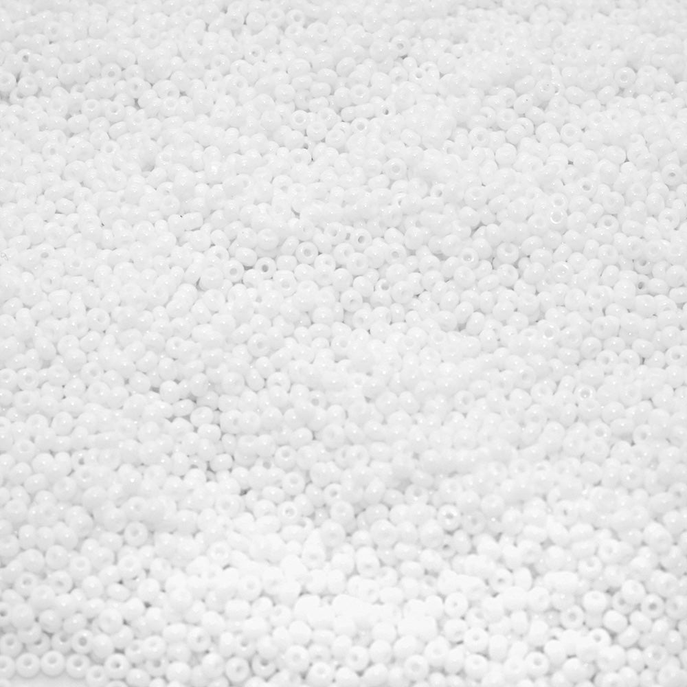 Opaque Czech White Glass Rocaille/Seed 11/0-Pack of 100g