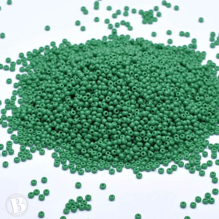 Opaque Czech Green Glass Rocaille/Seed 11/0-Pack of 100g