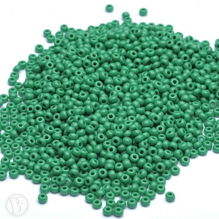 Opaque Czech Green Glass Rocaille/Seed 8/0-Pack of 100g