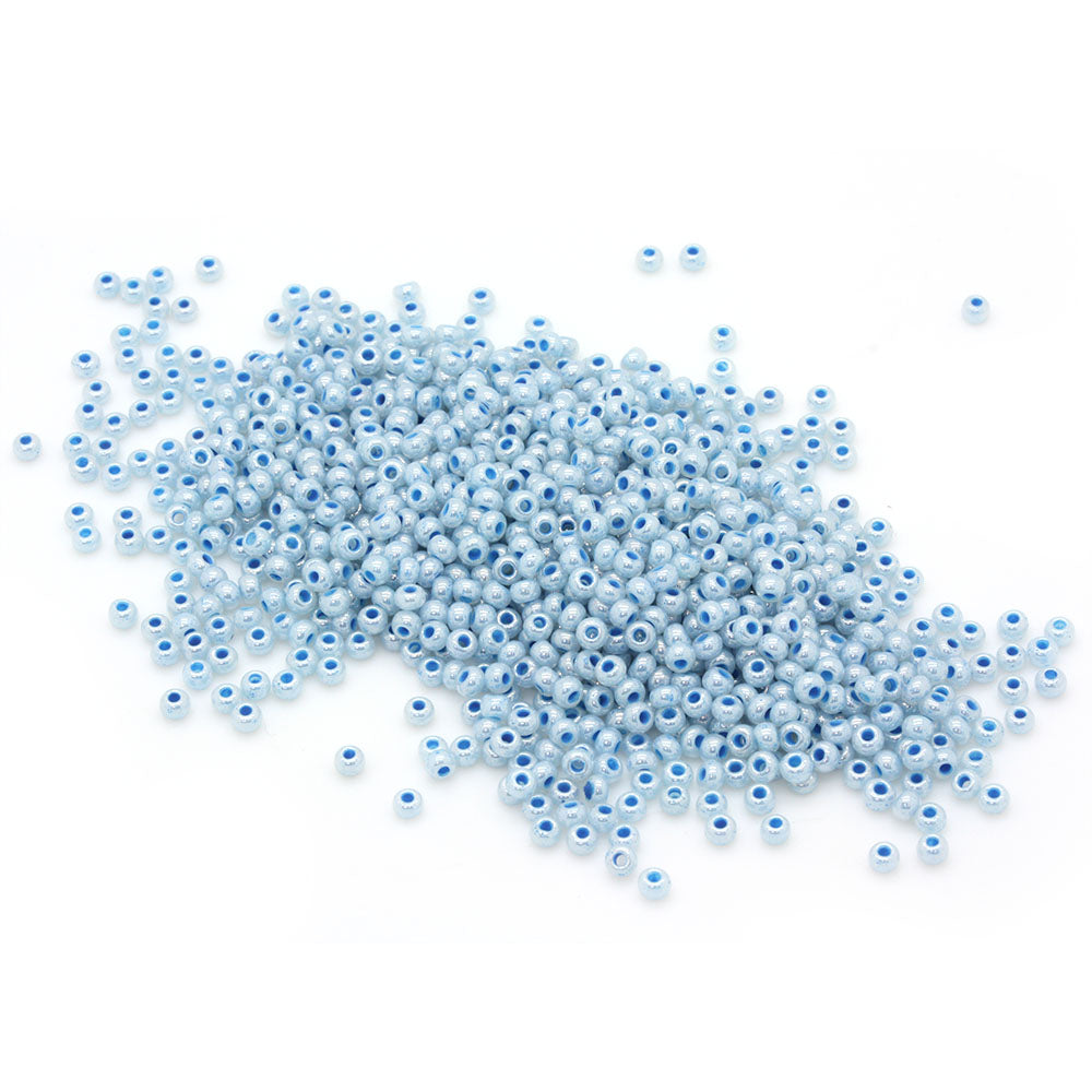 Pearlescent Czech Blue Glass Rocaille/Seed 8/0 Pack of 5g