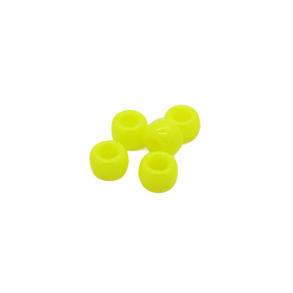 Neon Yellow Plastic Barrel Pony 6x8mm-Pack of 500