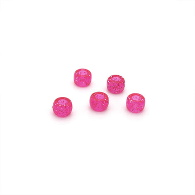 kids plastic glitter pink coloured  pony beads with large holes