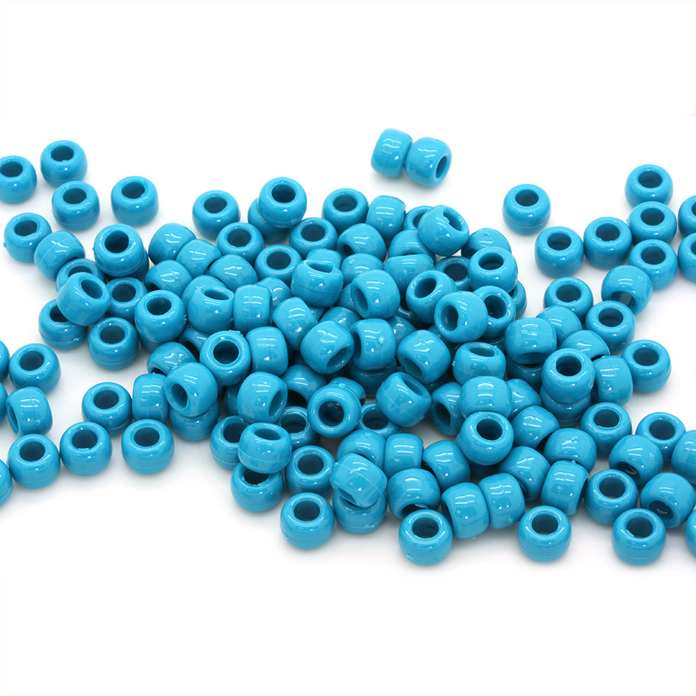 kids plastic turquoise coloured  pony beads with large holes