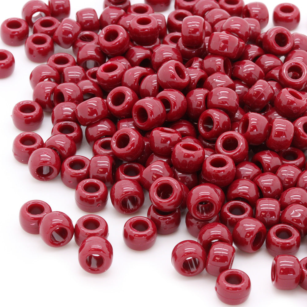 kids plastic burgundy coloured  pony beads with large holes