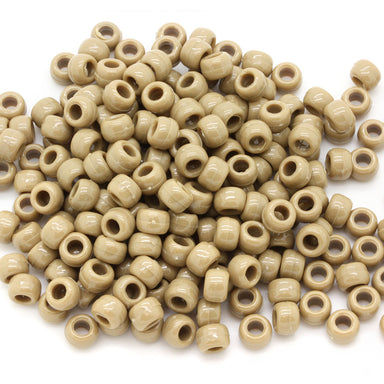 kids plastic khaki coloured  pony beads with large holes