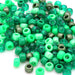 kids plastic mix of green  coloured  pony beads with large holes