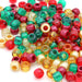 kids plastic mix of Christmas  coloured  pony beads with large holes