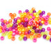 kids plastic mix of orange, pink and purple coloured  pony beads with large holes