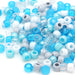 kids plastic mix of pale blue  coloured  pony beads with large holes