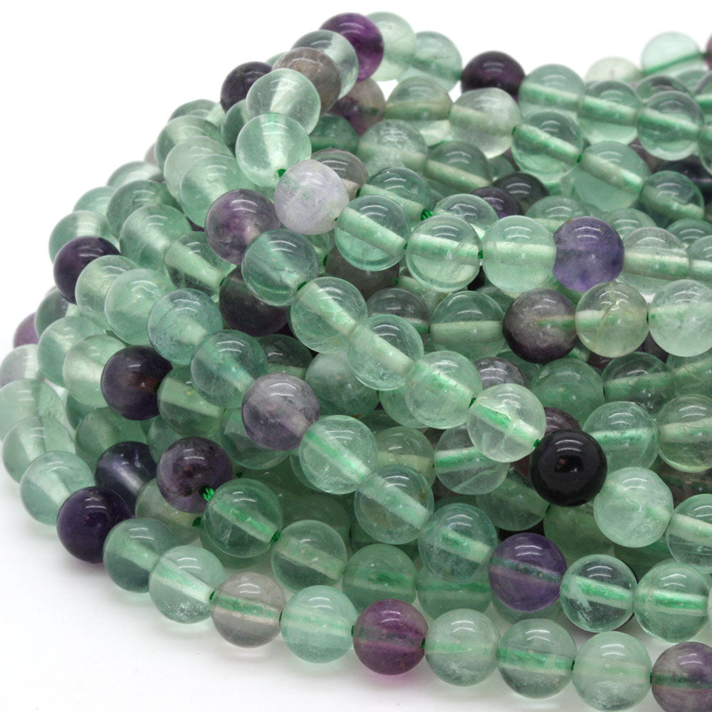 Rainbow Fluorite 6mm Smooth Round Beads - 35cm Strand