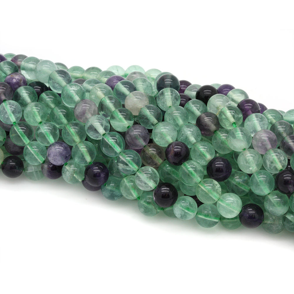 Rainbow Fluorite Rounds 8mm - 35cm Strand