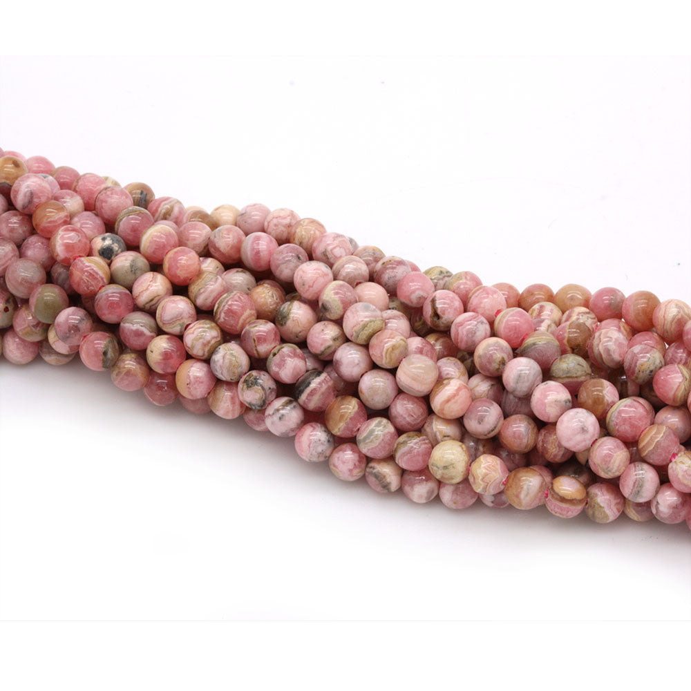 Rhodochrosite Rounds 4mm - 35cm Strand