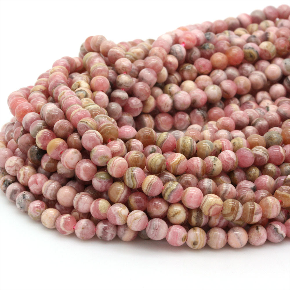 Rhodochrosite Rounds 4mm - 35cm Strand