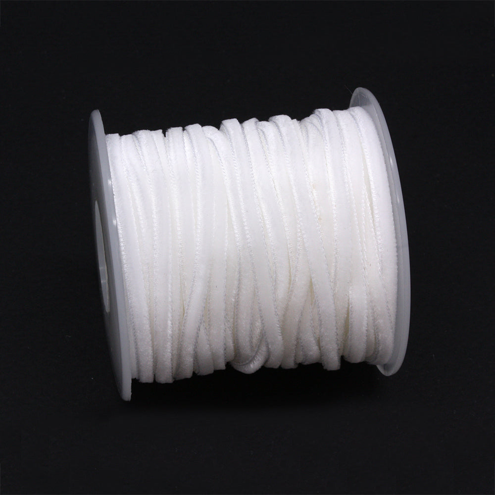 Velvet Ribbon White 4mm - Reel of 20yds