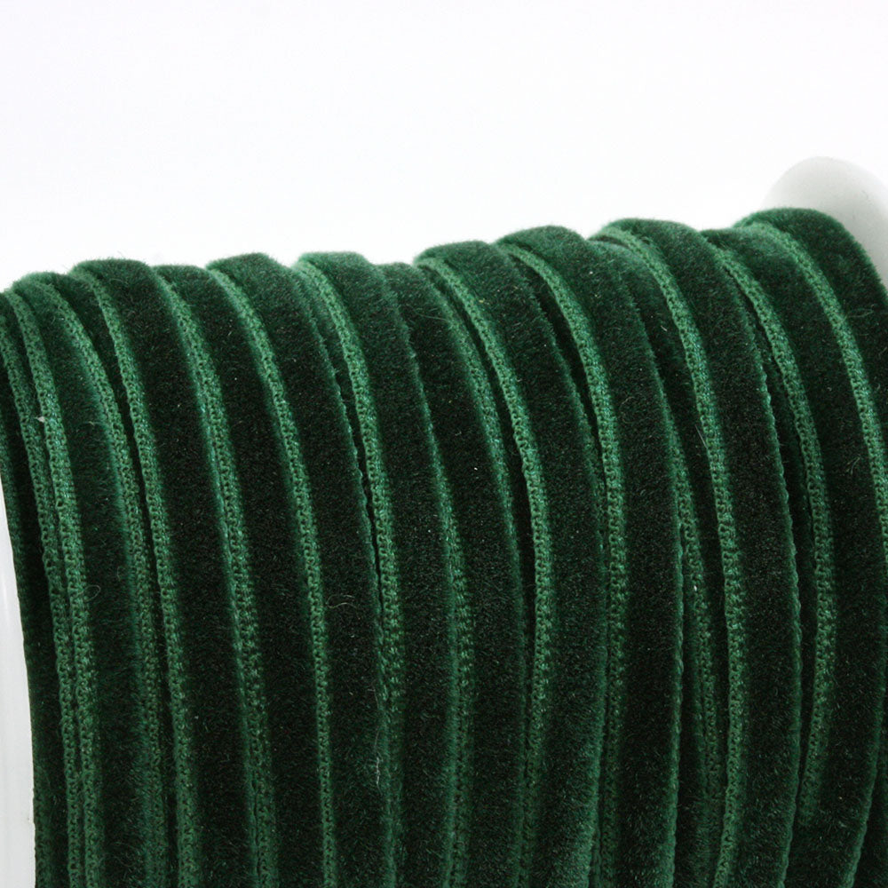 Velvet Ribbon Dark Green 4mm - Reel of 20yds