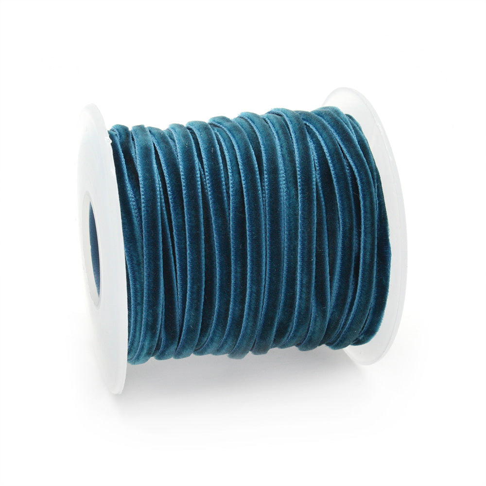 Velvet Ribbon Teal 4mm - Reel of 20yds