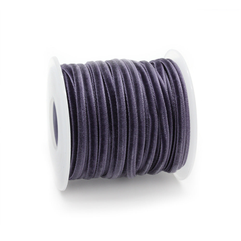 Velvet Ribbon Grey 4mm - Reel of 20yds