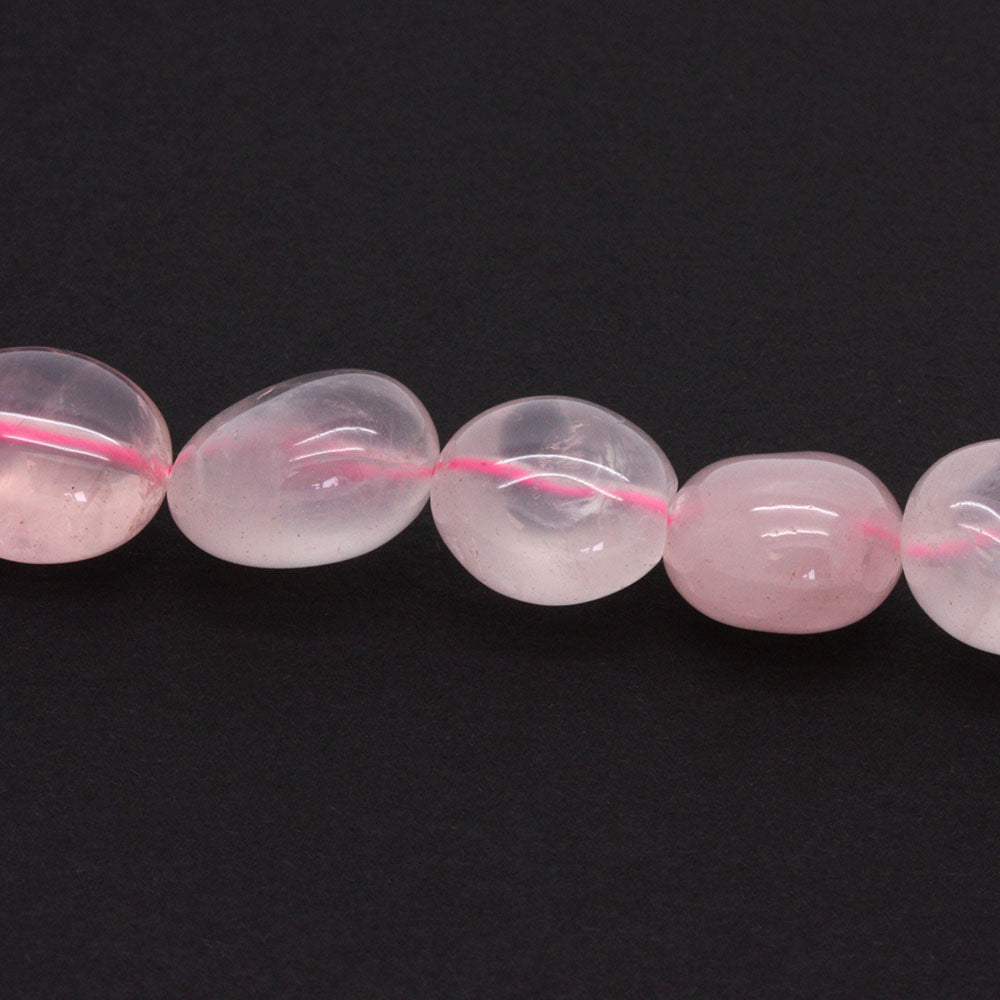 Rose Quartz Smooth Nuggets - 35cm Strand