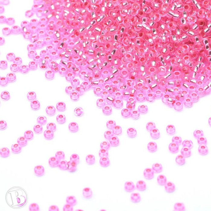 Silver Lined Czech Pale Pink Glass Rocaille/Seed 11/0-Pack of 100g